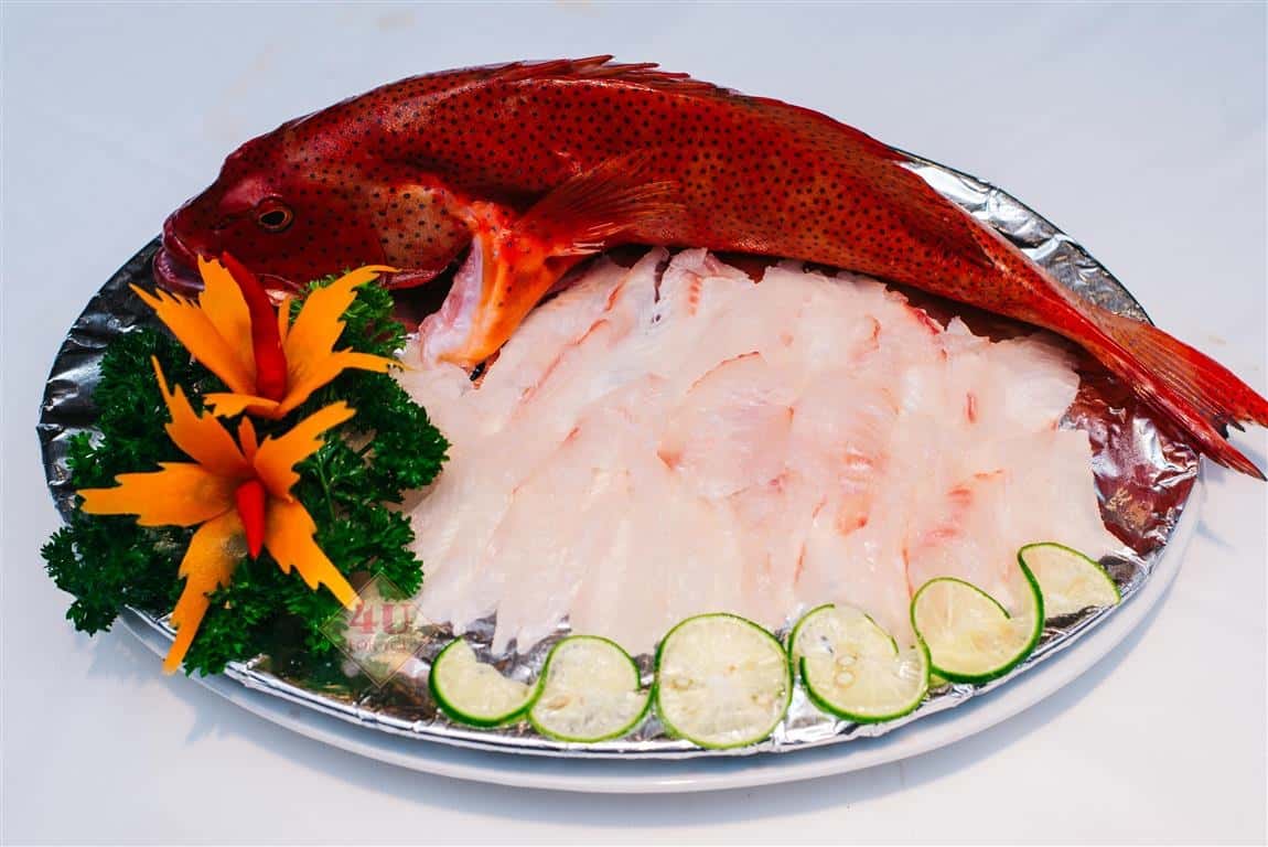 Cá Mú Đỏ Sashimi / Vermilion grouper Sashimi