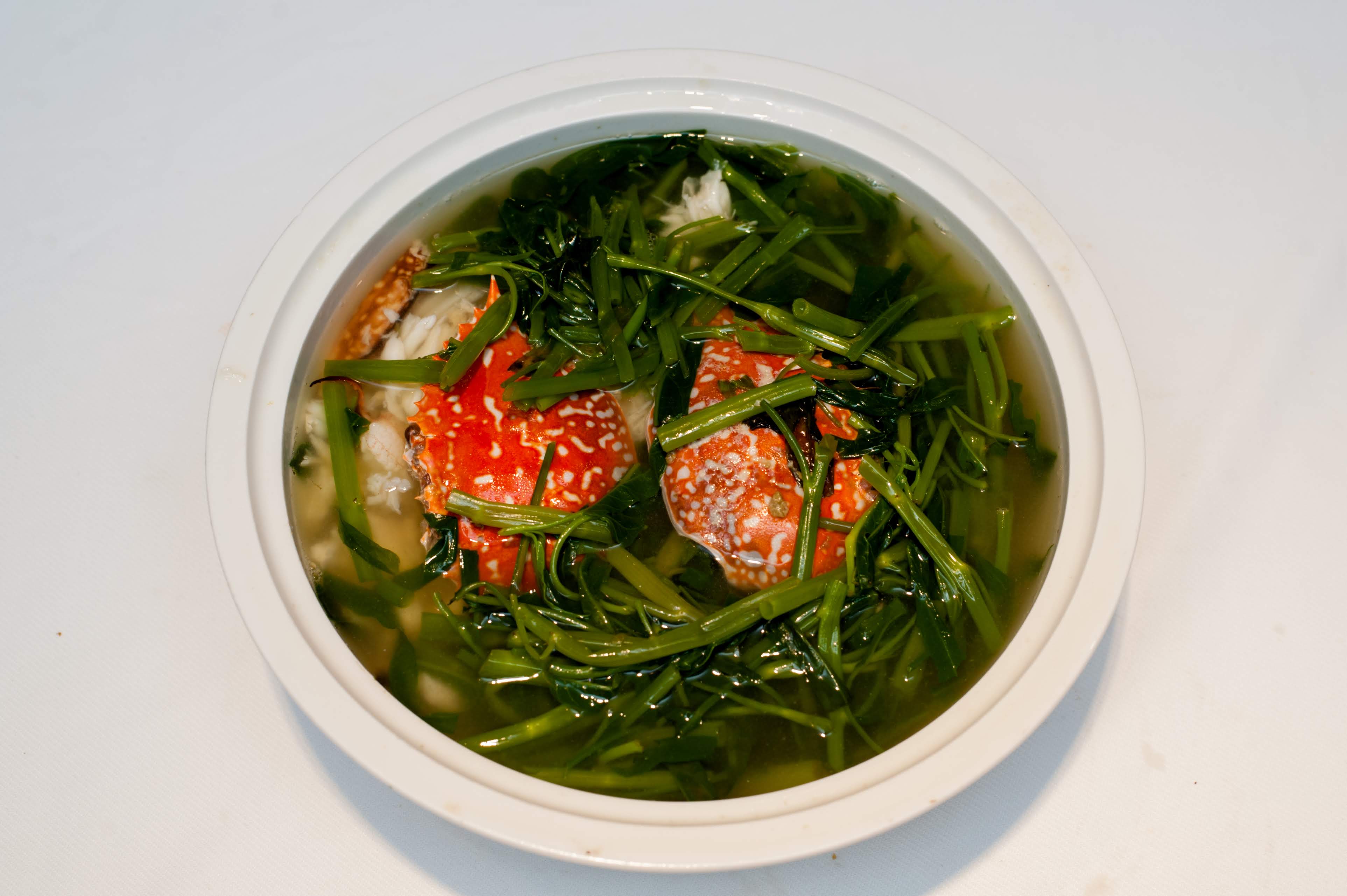 Ghẹ Nấu Rau Muống / Crab Broth with Water Spinach